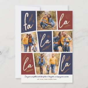 Sketch Fa La La La La Four Photo Christmas Holiday Card