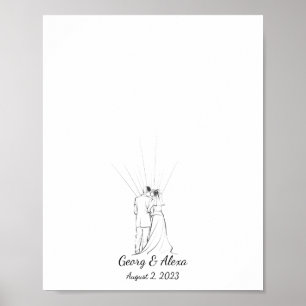 Sketch Fingerprint Guestbook for Wedding Couples