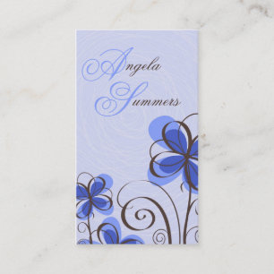 Sketch Floral Print - Blue Business Card