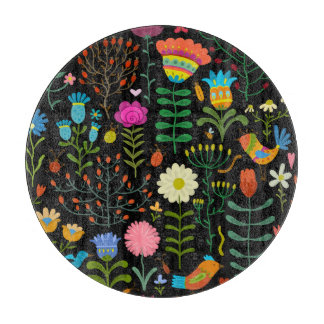 Sketch floral, seamless artistic pattern. cutting board