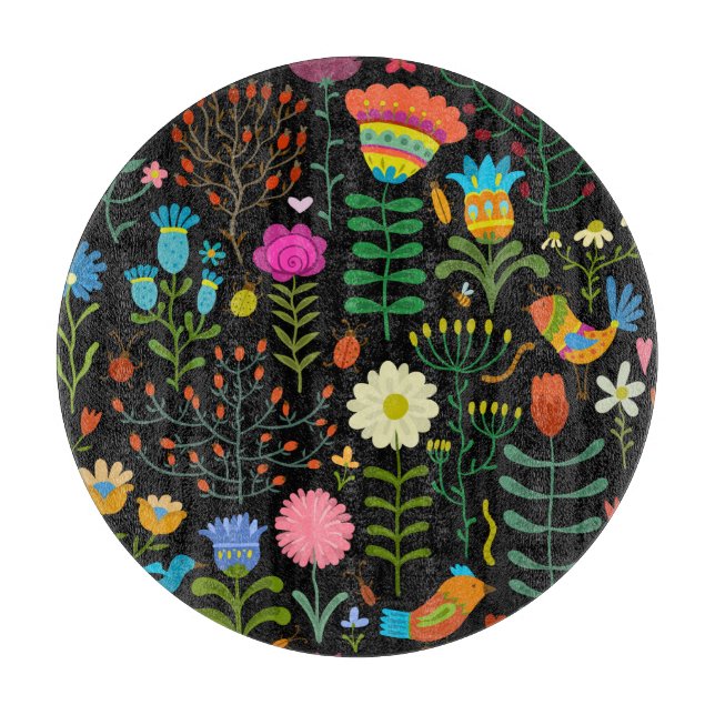 Sketch floral, seamless artistic pattern. cutting board (Front)