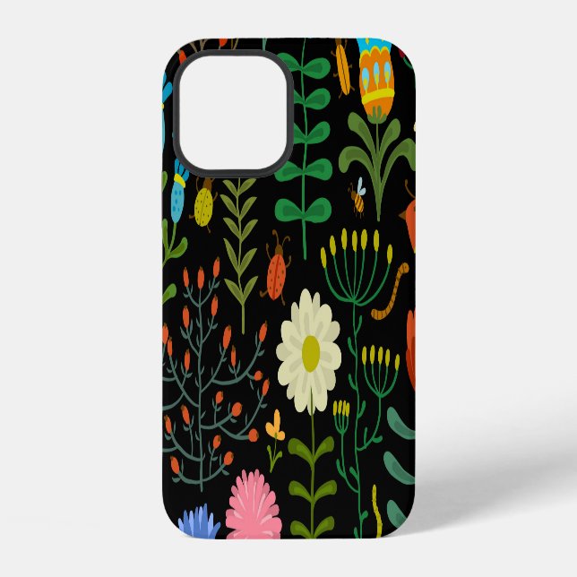Sketch floral, seamless artistic pattern. iPhone case (Back)