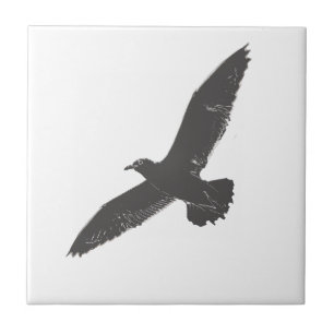 Sketch Flying Seagull Wings Tile