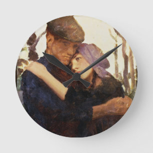 Sketch for 'Betrothed' (oil on canvas) Round Clock