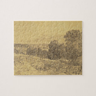 Sketch for the Painting Entrance to Fen Lane Jigsaw Puzzle