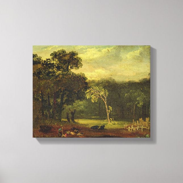 Sketch from Nature in Sion Park, 1819 (oil on card Canvas Print (Front)