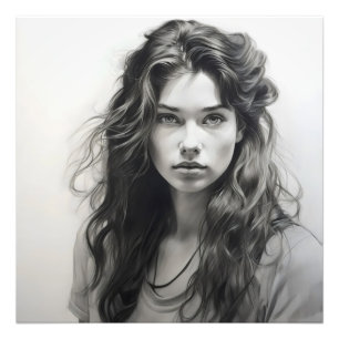 Sketch Girl Photo Print