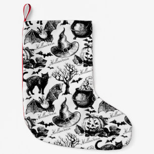 Sketch Halloween seamless pattern Small Christmas Stocking