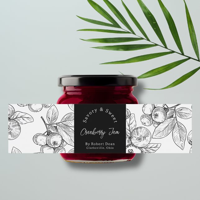  Sketch Homemade Cranberry Jam Wrap-around Label (Creator Uploaded)