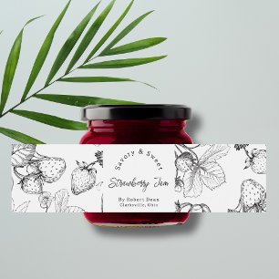  Sketch Homemade Strawberry Jam Wrap-around Label