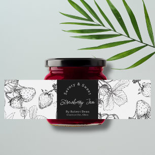 Sketch Homemade Strawberry Jam Wrap-around Label