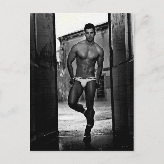 SKETCH: Italian Hunk in Briefs Postcard (Front)