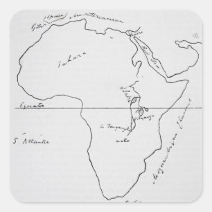 Sketch Map of Africa Square Sticker