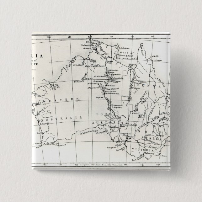 Sketch map of Australia 15 Cm Square Badge (Front)