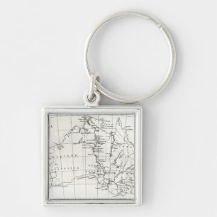 Sketch map of Australia Key Ring