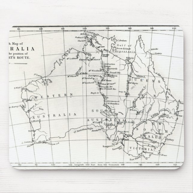 Sketch map of Australia Mouse Mat (Front)