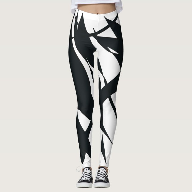 SKETCH MURALS BLACK LEGGINGS (Front)