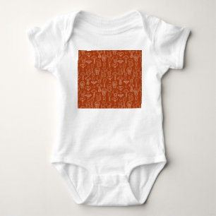 Sketch Mushrooms: Cute Seamless Background. Baby Bodysuit