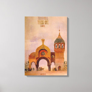 Sketch of a gate in Kiev Canvas Print