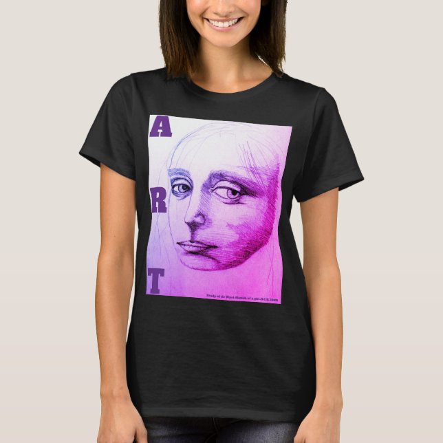 Sketch of a girl, study of da Vinci -D.C.B. 1989 T-Shirt (Front)