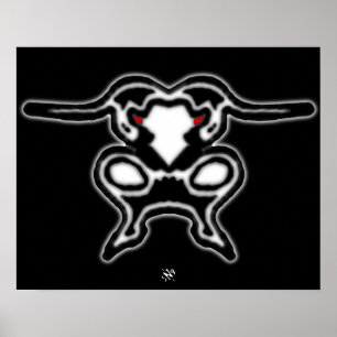 Sketch of a jumping bull poster