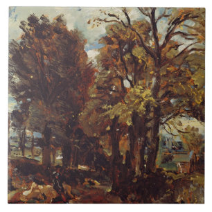 Sketch of a Lane at East Bergholt, c.1810 (oil on Tile