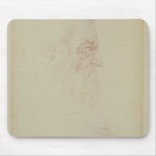 Sketch of a male head and two legs mouse mat