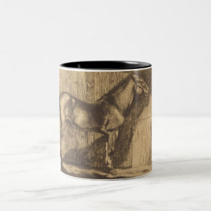 Sketch of a Pony (by Paul-Albert Besnard) Two-Tone Coffee Mug