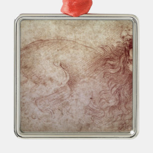 Sketch of a roaring lion metal tree decoration