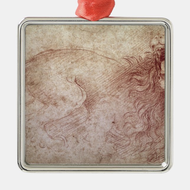 Sketch of a roaring lion metal tree decoration (Front)