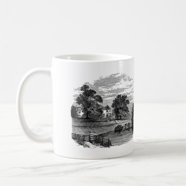 Sketch of a Rural American Farm House Coffee Mug (Left)