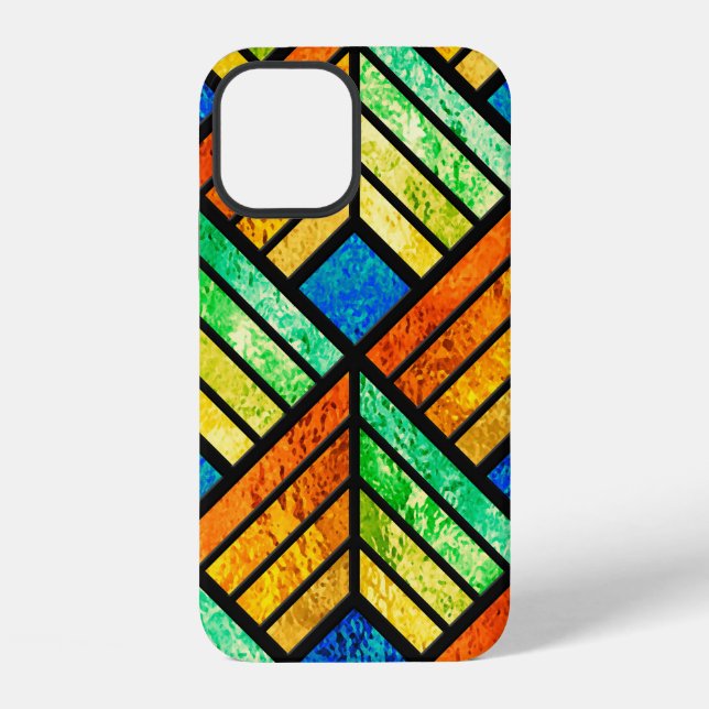 Sketch of a stained glass window. Seamless pattern iPhone Case (Back)