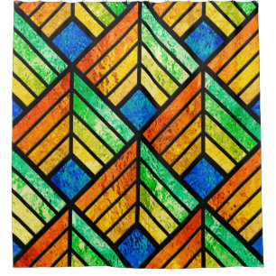 Sketch of a stained glass window. Seamless pattern Shower Curtain