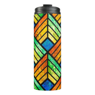 Sketch of a stained glass window. Seamless pattern Thermal Tumbler