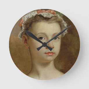 Sketch of a Young Girl, c.1730-40 (oil on canvas) Round Clock