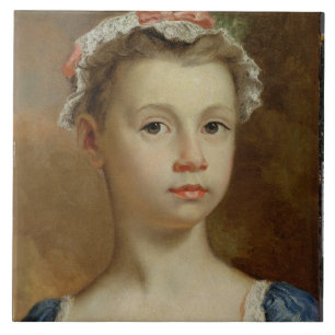 Sketch of a Young Girl, c.1730-40 (oil on canvas) Tile