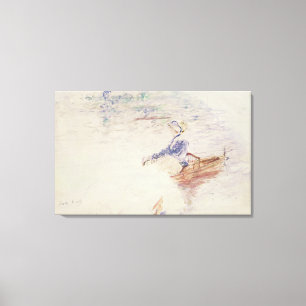 Sketch of a Young Woman in a Boat, 1886 (w/c on ca Canvas Print