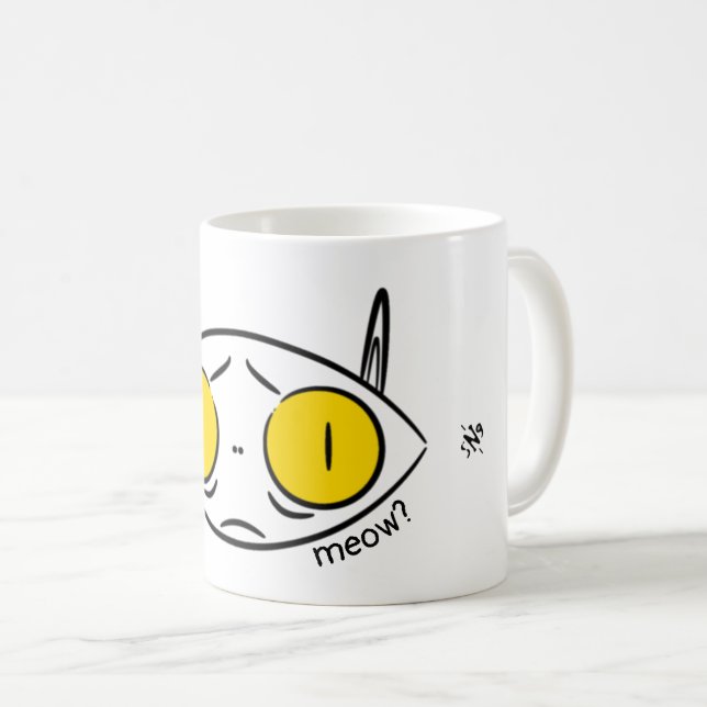Sketch of an ugly cat or of a cute bat coffee mug (Front Right)