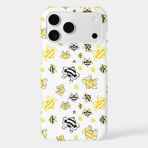 sketch of bees pattern background