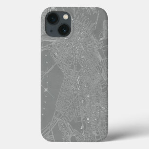 Sketch of Boston City Map iPhone 13 Case