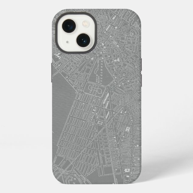 Sketch of Boston City Map iPhone Case (Back)