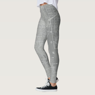 Sketch of Chicago City Map Leggings