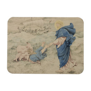Sketch of Christ Walking on Water (w/c on paper) Magnet