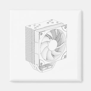 Sketch of computer processor cooler magnet