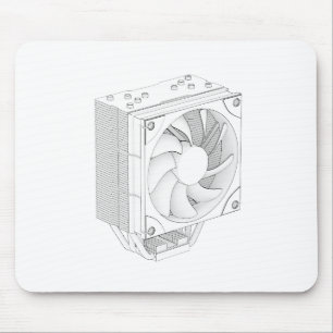 Sketch of computer processor cooler mouse mat
