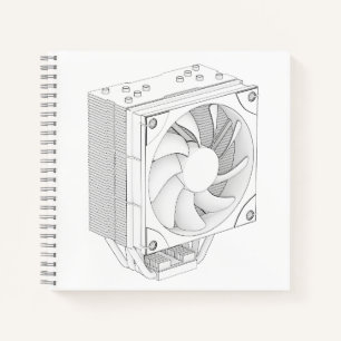 Sketch of computer processor cooler notebook