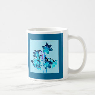 Sketch of Daylilies - Cobalt and Sky Blue Coffee Mug