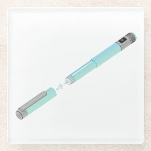 Sketch of insulin pen glass coaster