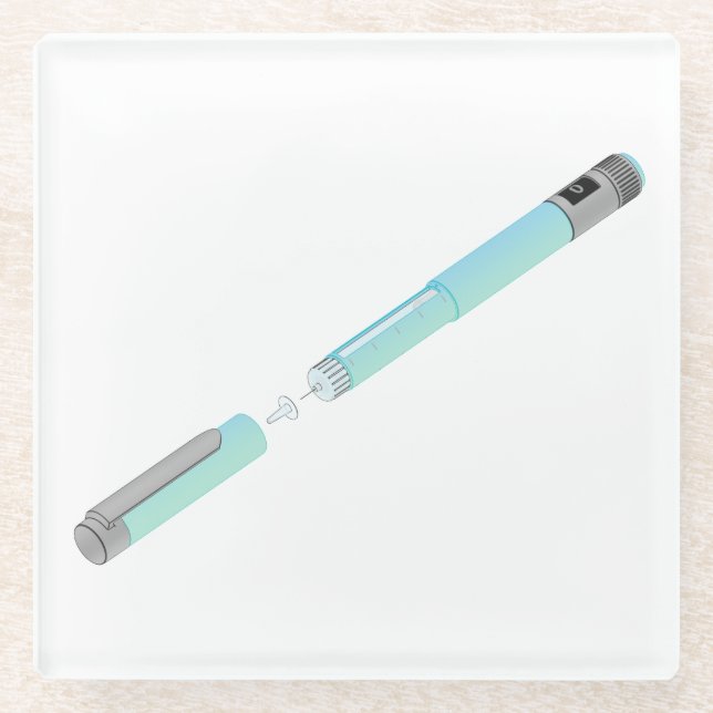 Sketch of insulin pen glass coaster (Front)