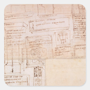 Sketch of Marble Blocks for Statues with Notes Square Sticker